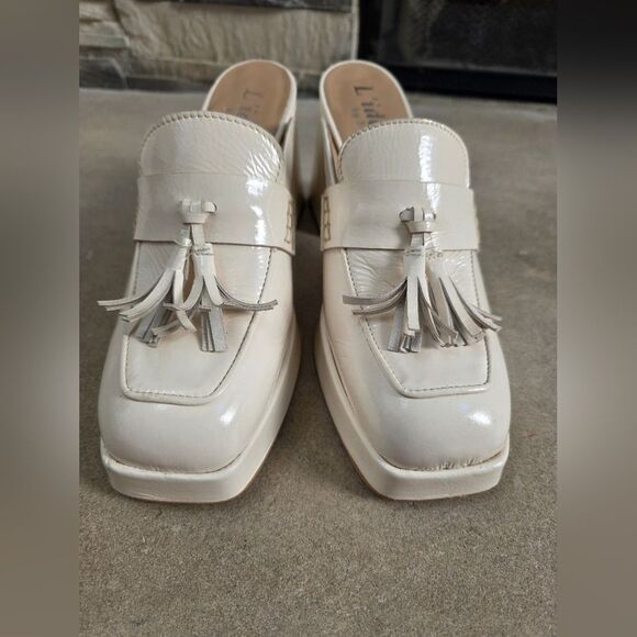 Tassel Chunky Platform Mule Women Square Toe Block Heel Sz 39/8 L'idea By Lori - Picture 10 of 13